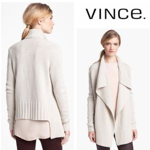 Vince wool blend drape-front cardigan (M)